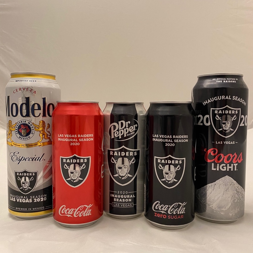 COPY - RAIDERS LAS VEGAS SET 5 EMPTY CANS INAUGUR…